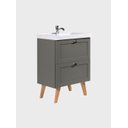 Ver imagem 7 de Gabinete para Banheiro com Cuba e Espelho Organico 60cm Retro Mdf Verde Milano - On Móveis