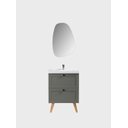 Ver imagem 4 de Gabinete para Banheiro com Cuba e Espelho Organico 60cm Retro Mdf Verde Milano - On Móveis