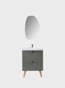 Ver imagem 4 de Gabinete para Banheiro com Cuba e Espelho Organico 60cm Retro Mdf Verde Milano - On Móveis