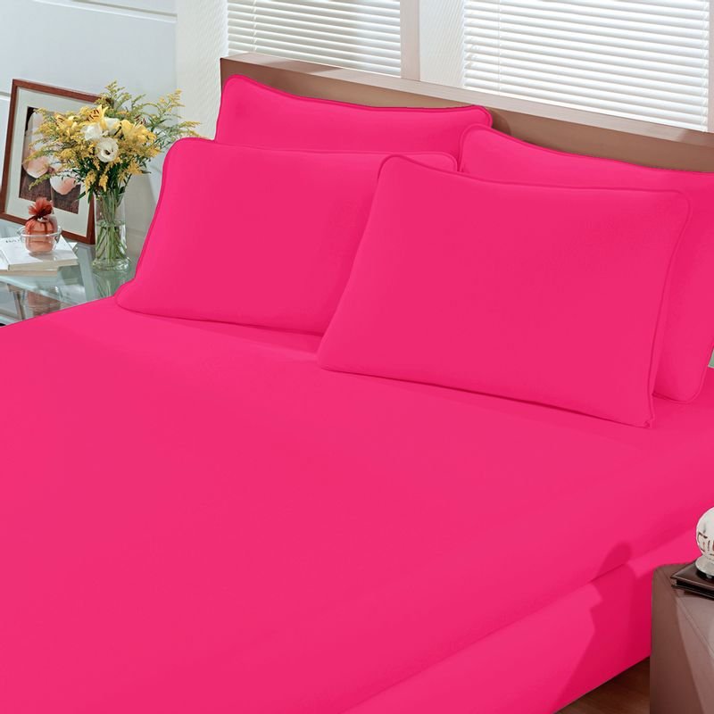 Lençol Avulso Queen Buettner com Elástico Malha 200 Art Premium - Pink