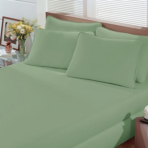 Lençol Avulso Queen Buettner com Elástico Malha 200 Art Premium - Verde claro