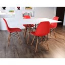 Ver imagem 5 de Conjunto De Mesa De Jantar Retangular 120X75 Tampo De Madeira Branco Com 4 Cadeiras Cor: Branco