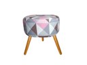Ver imagem 3 de Kit 2 Poltronas Decorativa Nina + Puff Redondo Suede Triângulo Rosa Pés Madeira Ms Decor