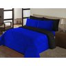 Kit Edredom Dupla Face Ternura Casal Padrao 06 peças – Azul/Preto - 1
