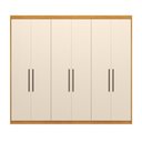 Ver imagem 2 de Guarda Roupa Roupeiro Venice 6 Portas 2 Gavetas 3 Prateleiras Cinamon Touch Off White Demóbile