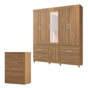 Ver imagem 1 de Cômoda Astral e Guarda Roupa Casal Guarujá Amêndola Touch - Demóbile