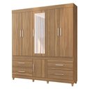 Ver imagem 3 de Cômoda Astral e Guarda Roupa Casal Guarujá Amêndola Touch - Demóbile
