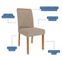 Ver imagem 6 de Conjunto de Mesa de Jantar Tampo de Vidro Off White Louise 1,60 com e 6 Cadeiras Fernanda Cinamomo/