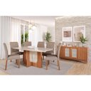 Ver imagem 2 de Conjunto de Mesa de Jantar Tampo de Vidro Off White Louise 1,60 com e 6 Cadeiras Fernanda Cinamomo/
