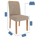 Ver imagem 4 de Conjunto de Mesa de Jantar Tampo de Vidro Off White Louise 1,60 com e 6 Cadeiras Fernanda Cinamomo/