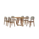 Ver imagem 1 de Conjunto Sala de Jantar Mesa Florença 160x90cm Tampo Retângular Laminado Mel com 6 Cadeiras Évora -