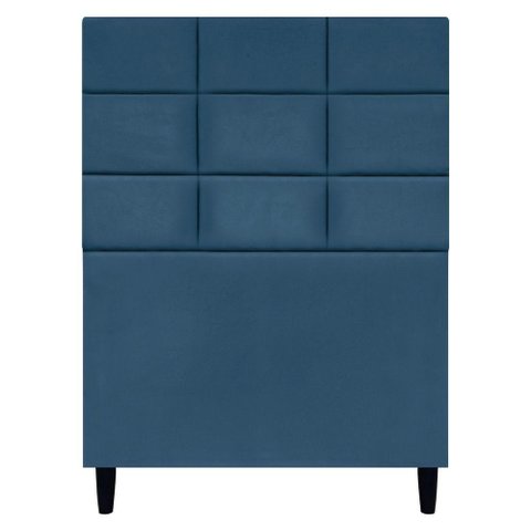 Cabeceira Decorativa Florem para Cama de Solteiro 90 Cm Suede Azul-marinho, Suede