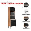 Ver imagem 4 de Armário Paneleiro Torre Quente 2 Fornos Ambiente Andréia Amêndoa Preto - Ajl