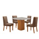 Ver imagem 2 de Mesa de Jantar Eloise 90 cm Tampo MDF Vidro Canto Copo com 4 Cadeiras Carolina
