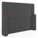 Ver imagem 3 de Cabeceira Estofada Duetto para Cama Box Casal 140cm com Porta Copo Bouclê Cinza Escuro - Desk Design