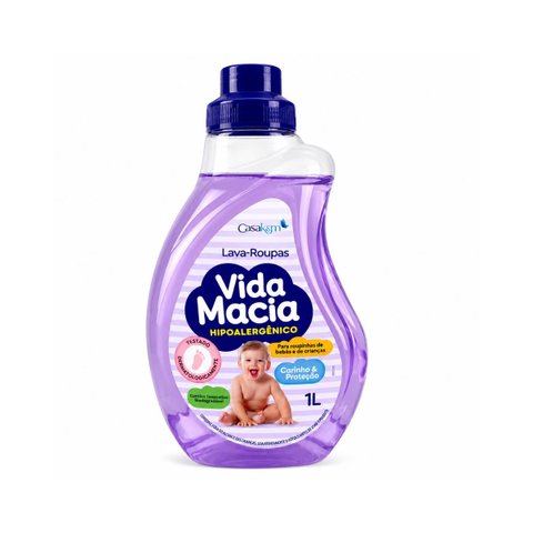 Lava Roupas Bebe Hipoalergênico Vida Macia 1L Casa Km