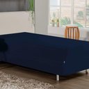 Ver imagem 1 de Jogo de Cama Solteiro Nobre 2 Peças Luva de Box 55cm de Altura Malha 100% Algodão - Azul-marinho