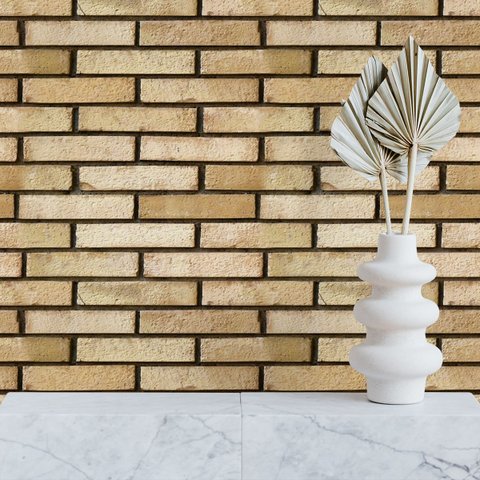 Papel de Parede Adesivo Tijolinho Envelhecido Tons Bege 15m