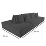 Sofá Ilha Dubai Modular 300 Cm Bouclê Grafite - 2