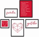 Ver imagem 6 de Conjunto Quadros Decorativos 5 peças Familia Arte na Arte Família Moldura Preta