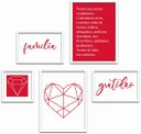 Ver imagem 1 de Conjunto Quadros Decorativos 5 peças Familia Arte na Arte Família Moldura Preta