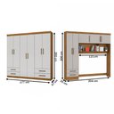 Ver imagem 4 de Guarda-roupa Casal Modulado Eleganza 11 Portas 6 Gavetas Cinamomo/off White - Pnr Móveis