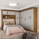 Ver imagem 1 de Guarda-roupa Casal Modulado Eleganza 11 Portas 6 Gavetas Cinamomo/off White - Pnr Móveis
