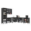 Ver imagem 4 de Cozinha Modulada Completa Fidelitá Mônaco 7 Peças 566cm 15 Portas 6 Gavetas com Tampo Chumbo/Titânio