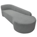 Ver imagem 5 de Kit Sofá Curvo França 200cm Ld. e 2 Poltronas Luiza Max Conforto, Bouclé Cinza