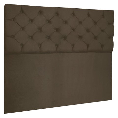 Cabeceira Capitonê King 195cm Jade Suede Marrom Castor Slk Decor Cabeceira Jade