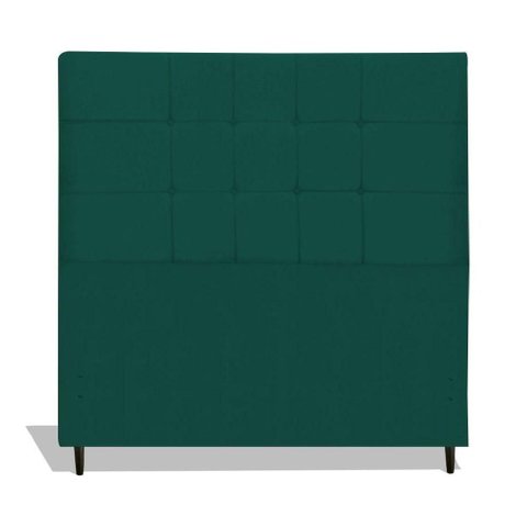 Cabeceira Estofada Box Casal Encosto para Cama Maveric 144x126 Azul Tiffany