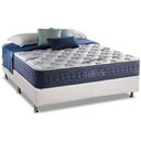 Ver imagem 1 de Cama Box Casal: Colchão Molas MasterPocket Ensacadas Anjos Blue Sea + Base CRC Courano Branco(138x18