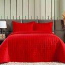 Ver imagem 2 de Cobre Leito Matelassê Percal 300 Fios Basic Casal Padrão 03 Peças 100% Poliéster - Vermelho
