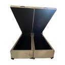 Ver imagem 1 de Cama Box Baú Queen Bipartido Blindado Suede Bege Com Pistão A Gás