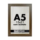 Ver imagem 1 de Kit 05 Molduras A5 15x21cm com Acetato e Fundo para Quadros Diplomas Certificados Fotos Cor:marrom