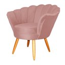 Ver imagem 1 de Poltrona Pétala Em Veludo Decorativa Recepção Veludo Rosa