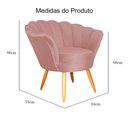 Ver imagem 4 de Poltrona Pétala Em Veludo Decorativa Recepção Veludo Rosa