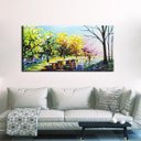 Ver imagem 1 de Quadro Pintura Tela andam boulevard amantes Decorativo 5132: 50cm (A) x 100cm (L)