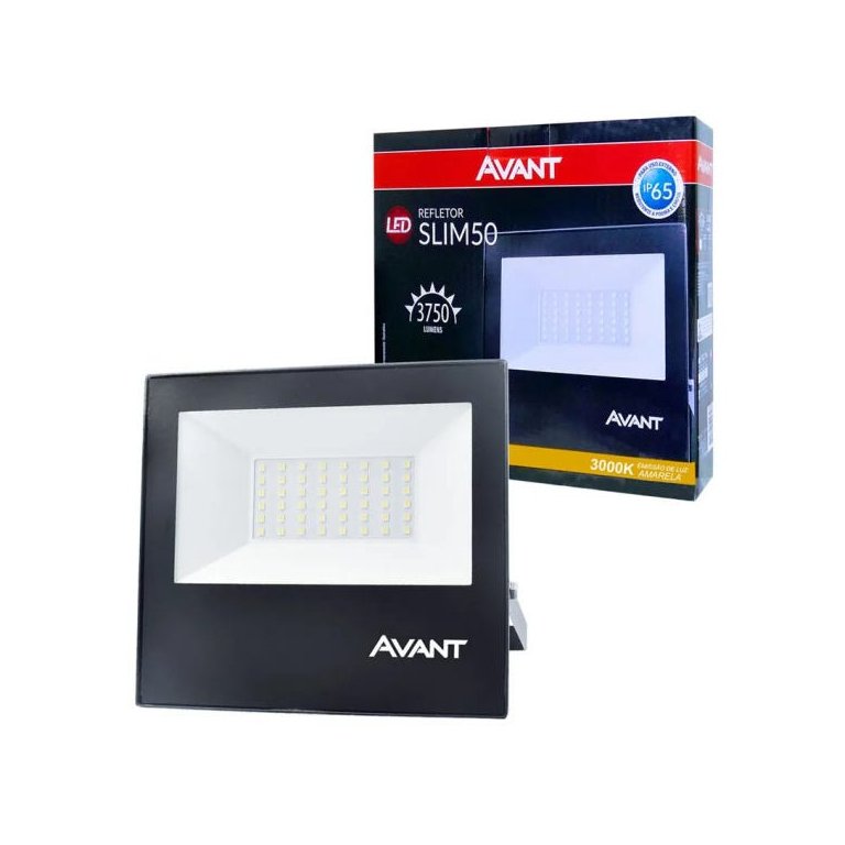 Refletor Led 50w 3000K Bivolt Branco Quente Avant