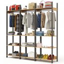 Ver imagem 6 de Closet Moscow 12 Prateleiras 100% Mdf Freijó/Preto Fosco - Panorama Móveis