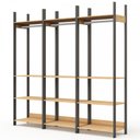 Ver imagem 7 de Closet Moscow 12 Prateleiras 100% Mdf Freijó/Preto Fosco - Panorama Móveis