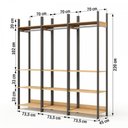 Ver imagem 4 de Closet Moscow 12 Prateleiras 100% Mdf Freijó/Preto Fosco - Panorama Móveis