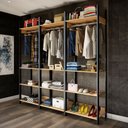 Ver imagem 2 de Closet Moscow 12 Prateleiras 100% Mdf Freijó/Preto Fosco - Panorama Móveis