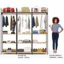Ver imagem 5 de Closet Moscow 12 Prateleiras 100% Mdf Freijó/Preto Fosco - Panorama Móveis