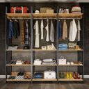 Ver imagem 1 de Closet Moscow 12 Prateleiras 100% Mdf Freijó/Preto Fosco - Panorama Móveis