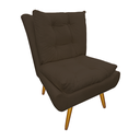 Ver imagem 2 de Poltrona Decorativa Estofada Recepção Consultório Clínica Karen Suede Marrom - LM DECOR