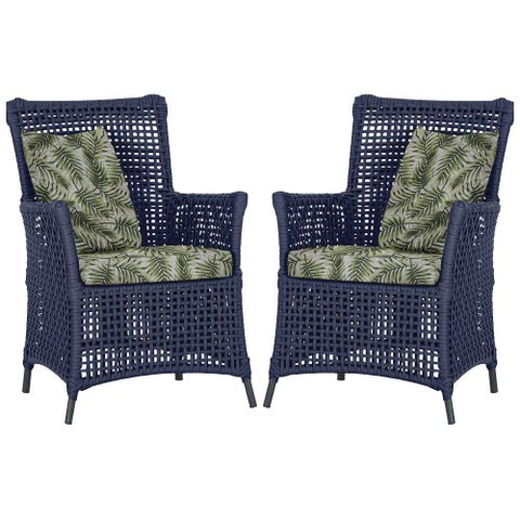 Poltronas Igapó Alumínio Pintura Preta Corda Náutica E5 Azul