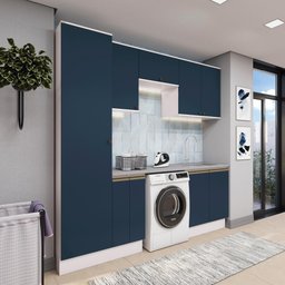 Lavanderia Modulada Kappesberg Celeste 7 Peças Branco/azul 230cm - 1