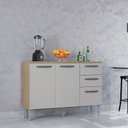 Ver imagem 2 de Balcão 507 3 Portas e 2 Gavetas com Tampo Damasco Off White - Poquema