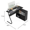Ver imagem 3 de Escrivaninha em L Office Steel Moderno sem Gavetas 110cm Preto EJ Móveis